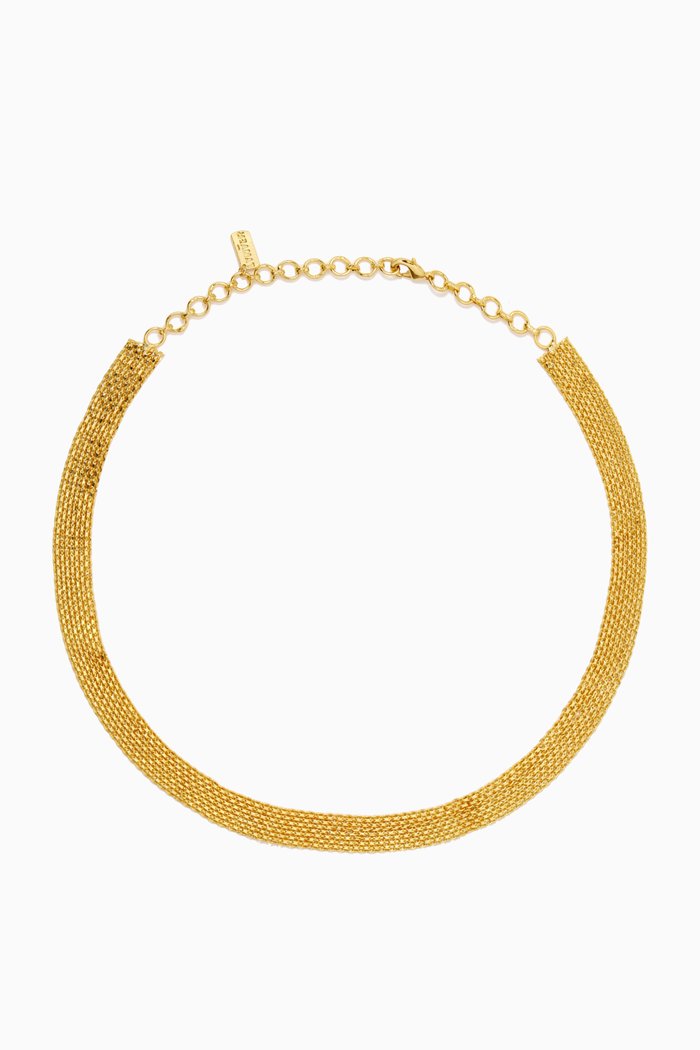 

Nubia Weave Chain Necklace in 24kt Gold-plated Brass