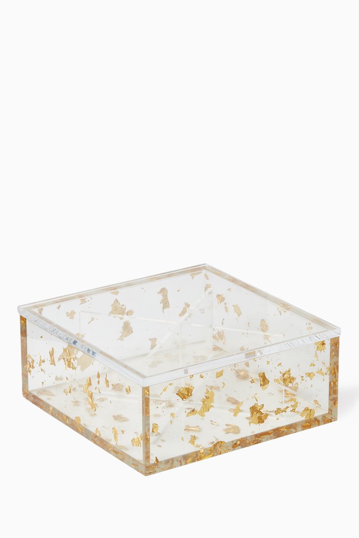 

Gold Flake Box with Dividers in Resin
