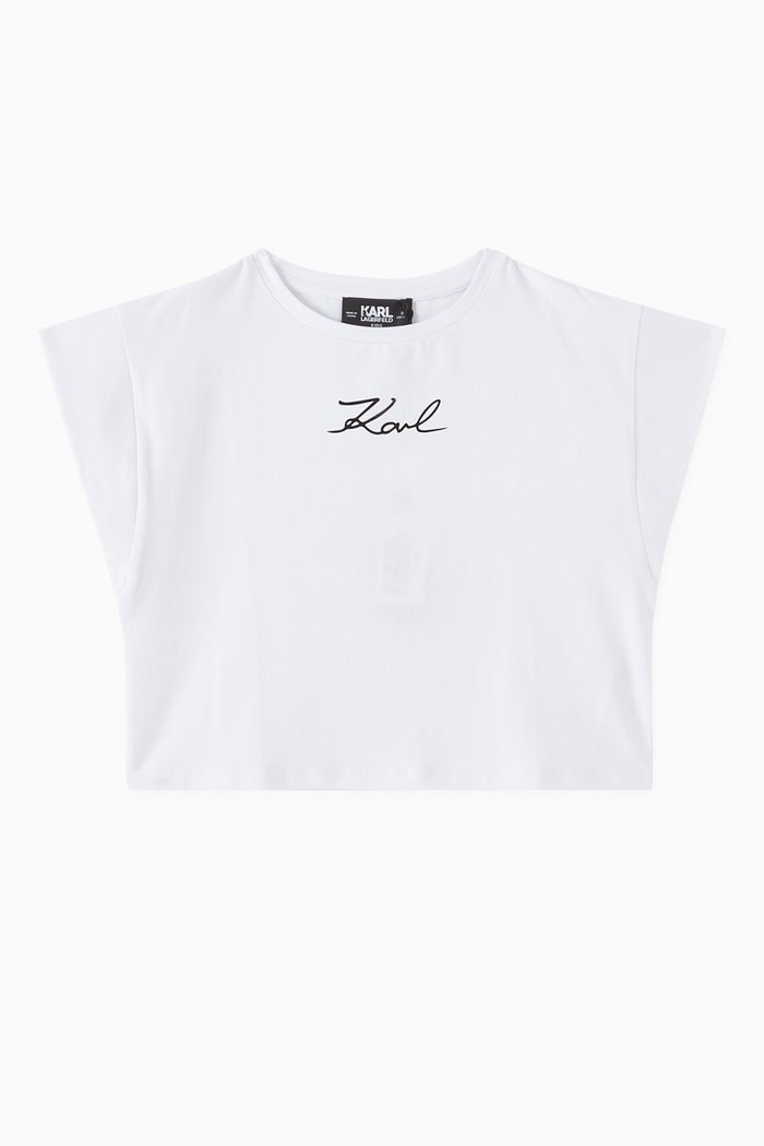 

Signature Logo Print T-shirt in Cotton-blend, White