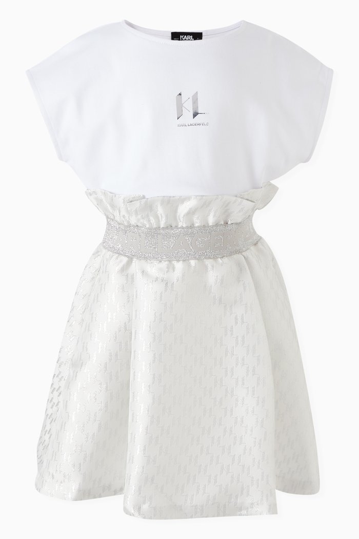 

Logo Jacquard Dress, White