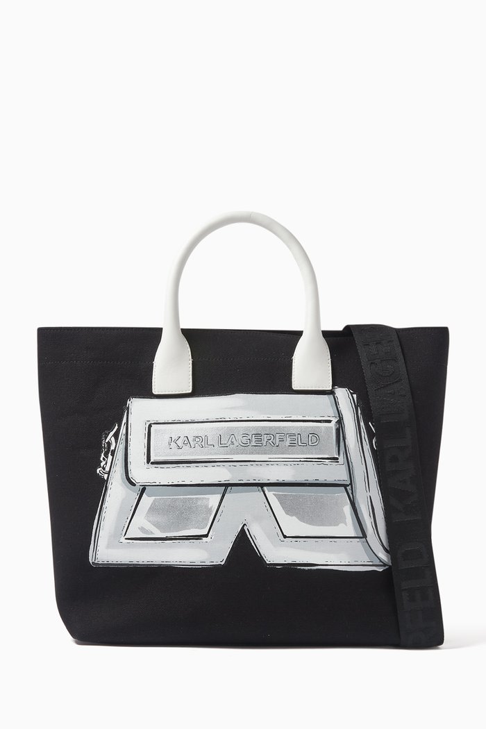 

Mini Me Tote Bag in Cotton Canvas, Black