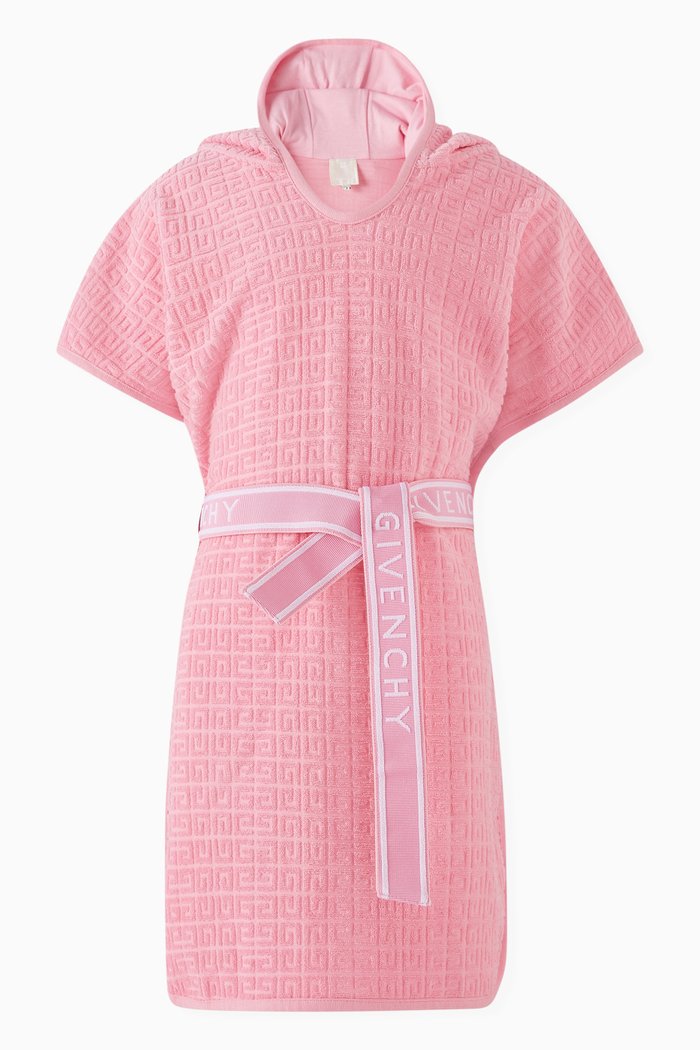 

4G Belted Poncho in Cotton Terry, Pink