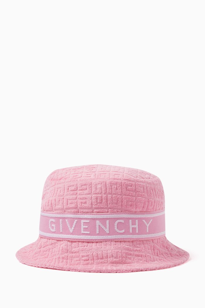 

Logo-Embroidered Bucket Hat in Cotton, Pink