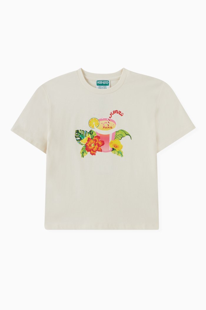 

Graphic Logo Print T-shirt in Cotton, White