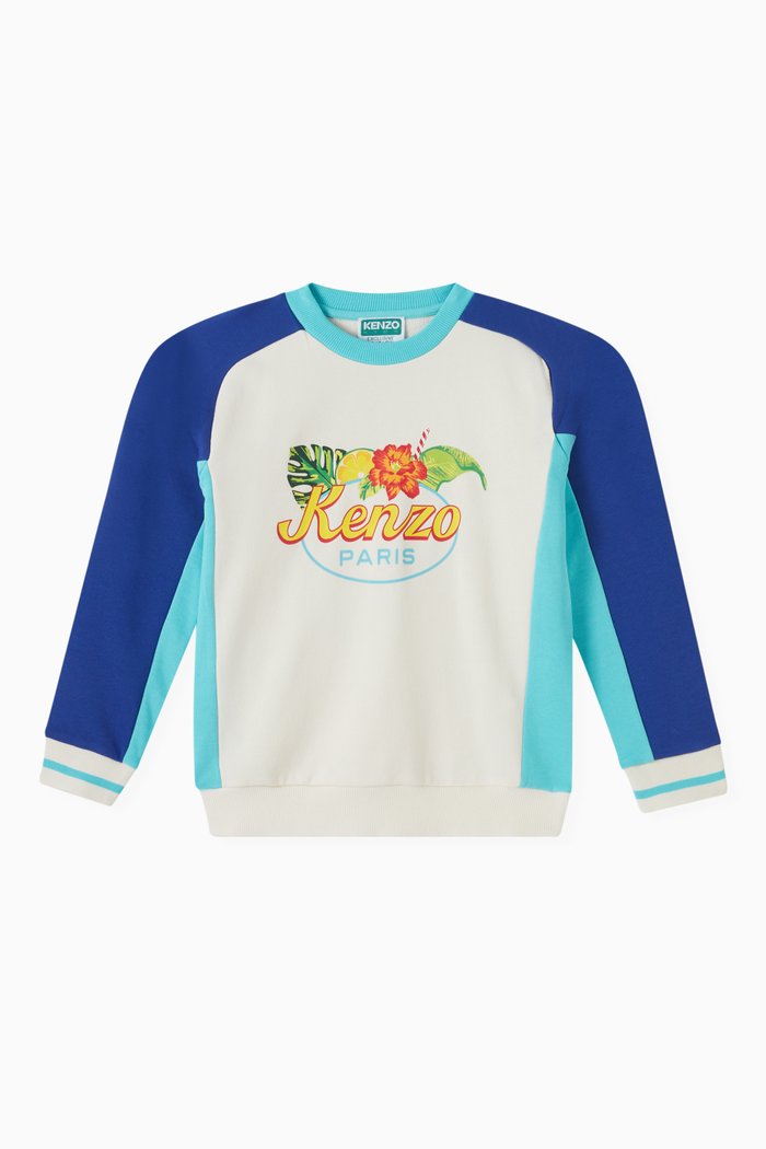 

Logo Print Sweatshirt in Organic Cotton, Blue