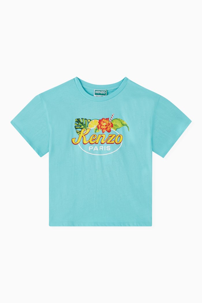 

Logo Print T-shirt in Organic Cotton, Blue