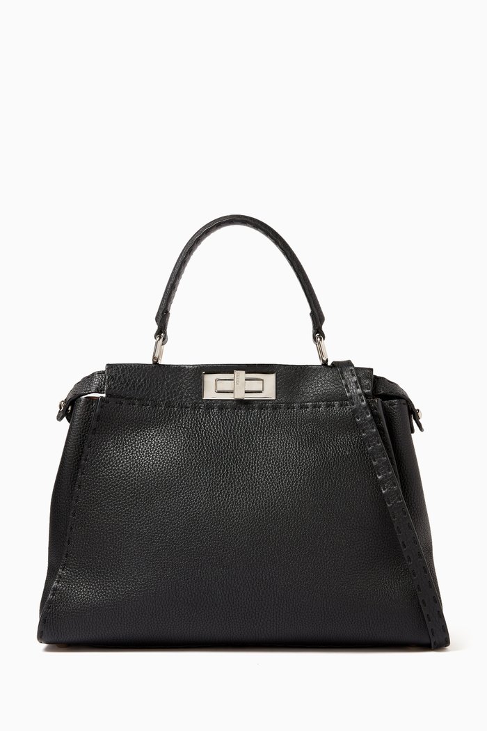 

Medium Peekaboo Selleria Bag in Leather, Black