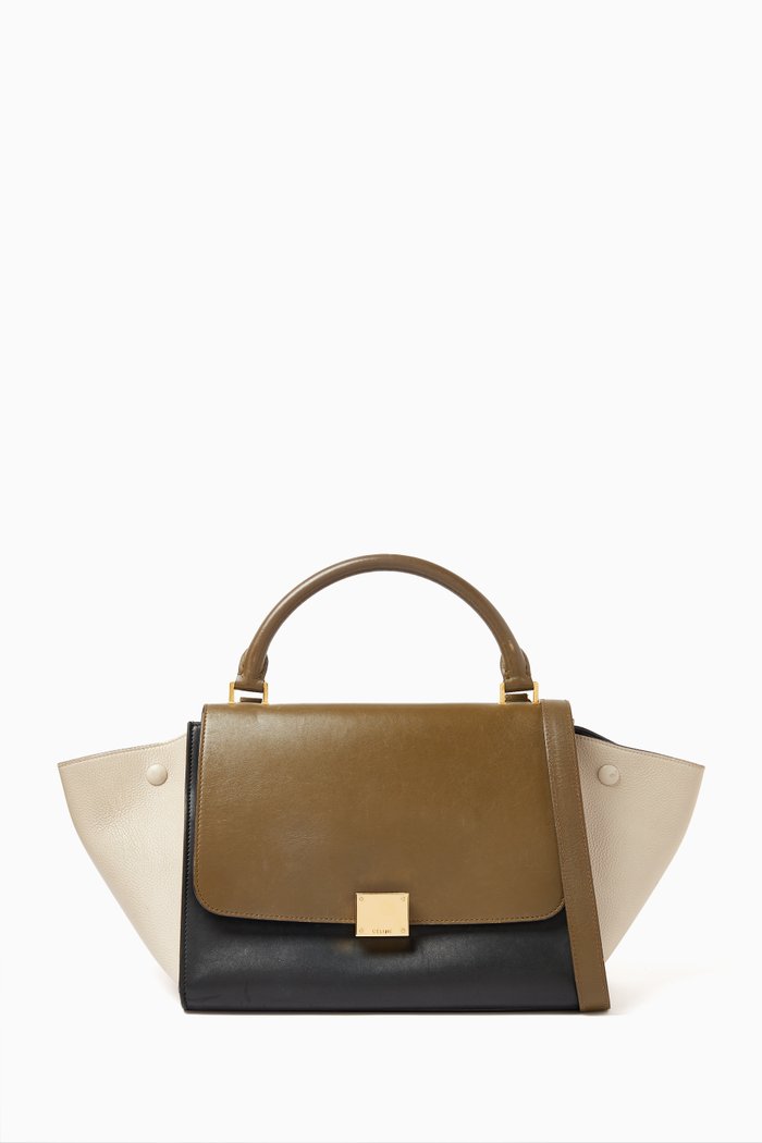 

Trapeze Top-handle Bag in Leather, Multicolour