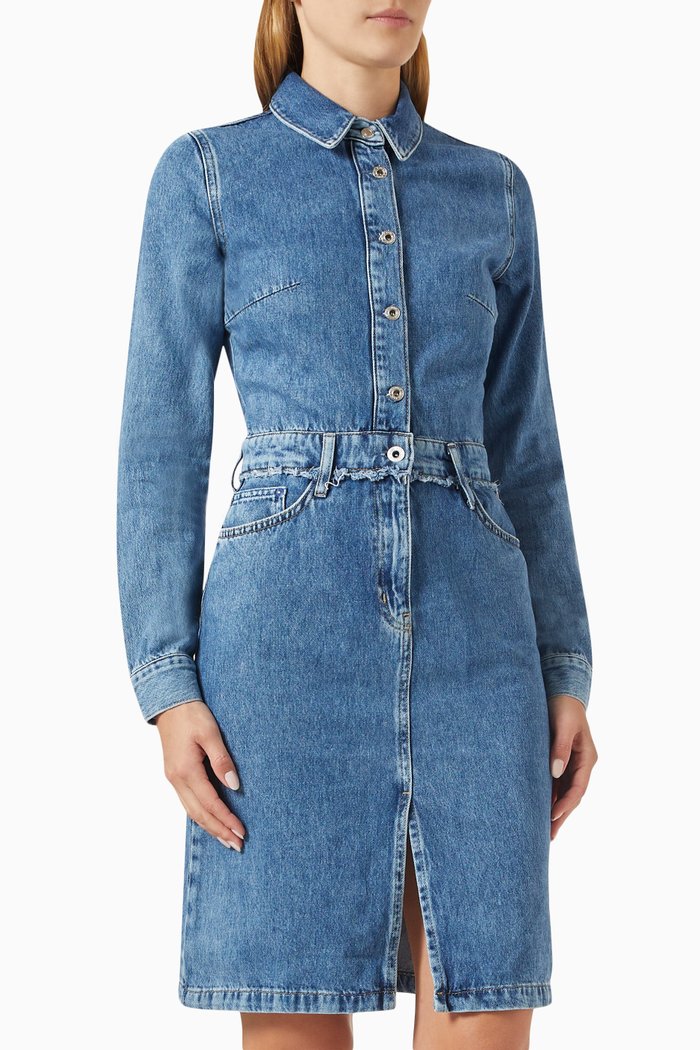 

KLJ Shirt Dress in Denim, Blue