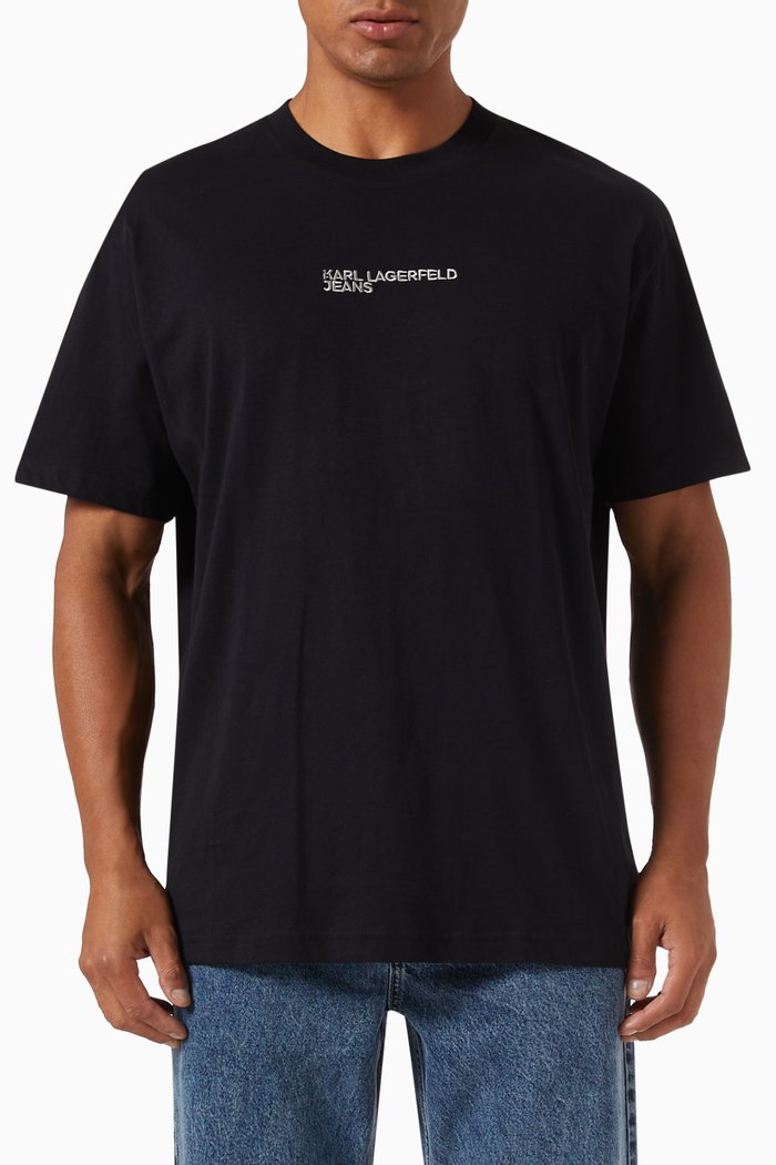 

Gothic Logo T-shirt in Organic Cotton, Black