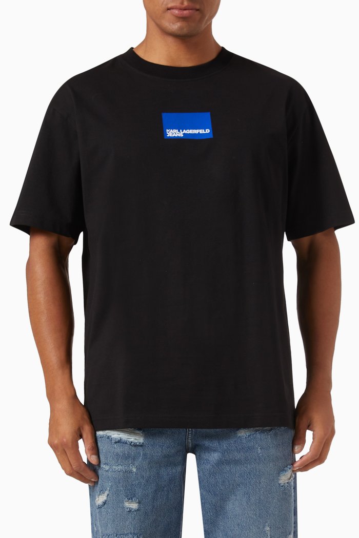 

Animal Print T-shirt in Organic Cotton, Black