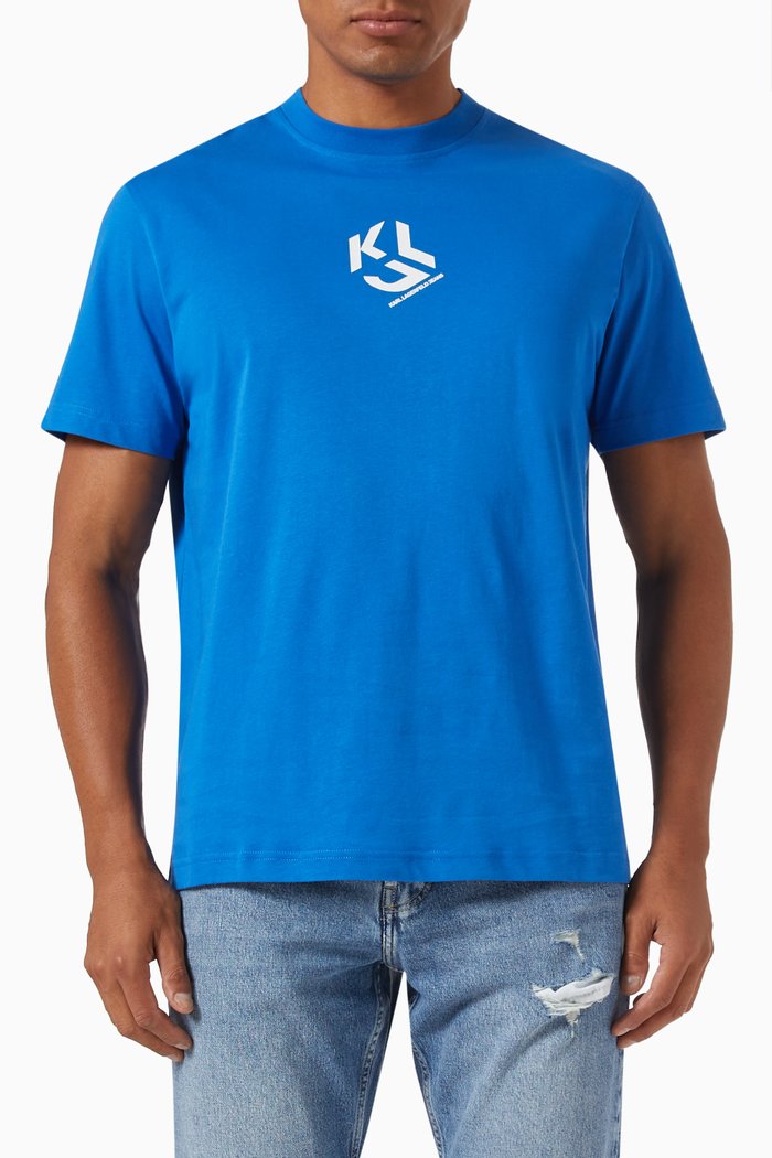 

Monogram T-shirt in Organic Cotton, Blue