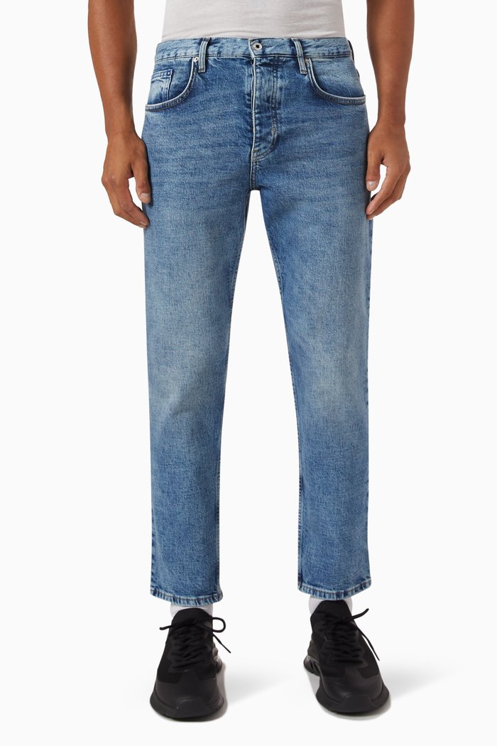 

Tapered-leg Jeans in Denim, Blue