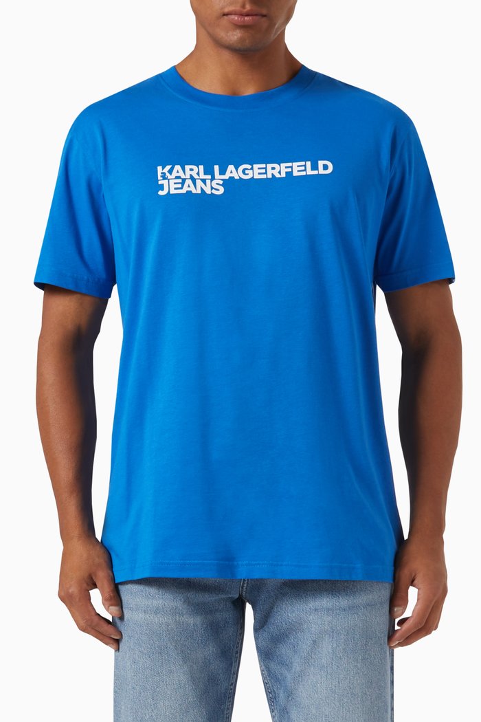 

Logo Print T-shirt in Organic Cotton, Blue