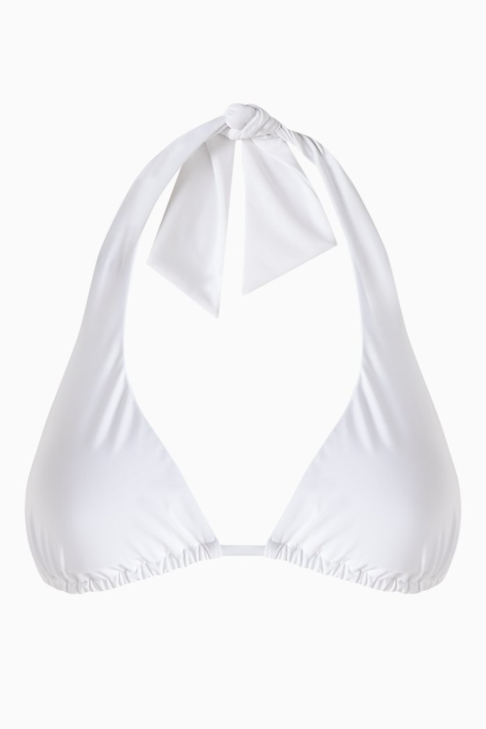 Padded Triangle Bikini Top, White