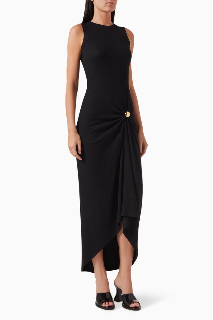 

Pebble Maxi Dress in Cotton, Black