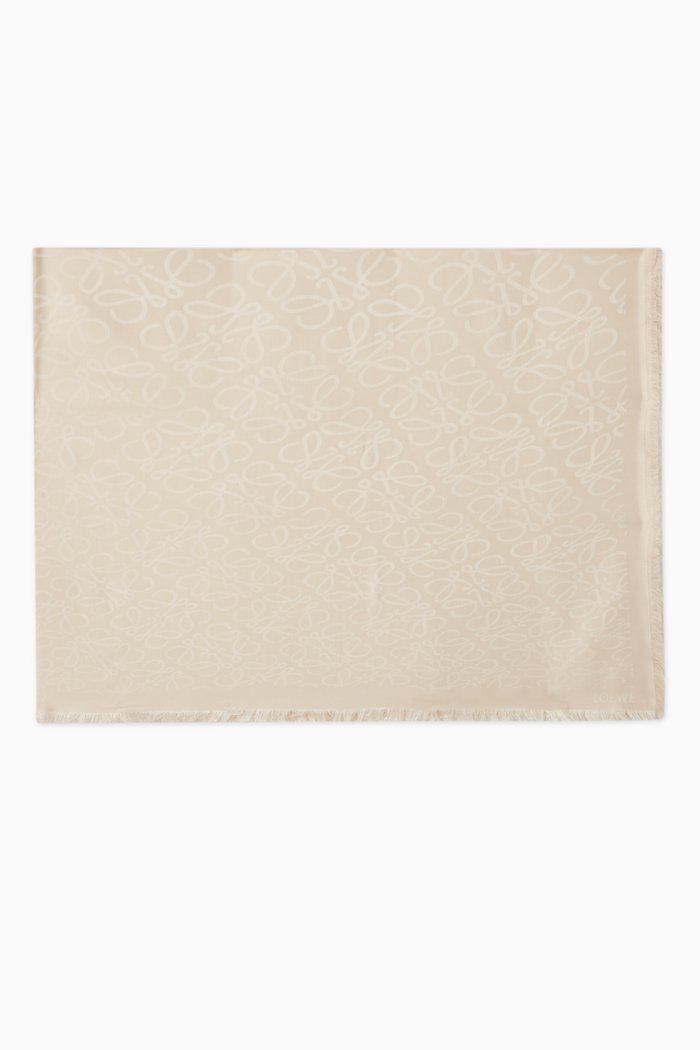 

Scarf in Silk & Wool, White