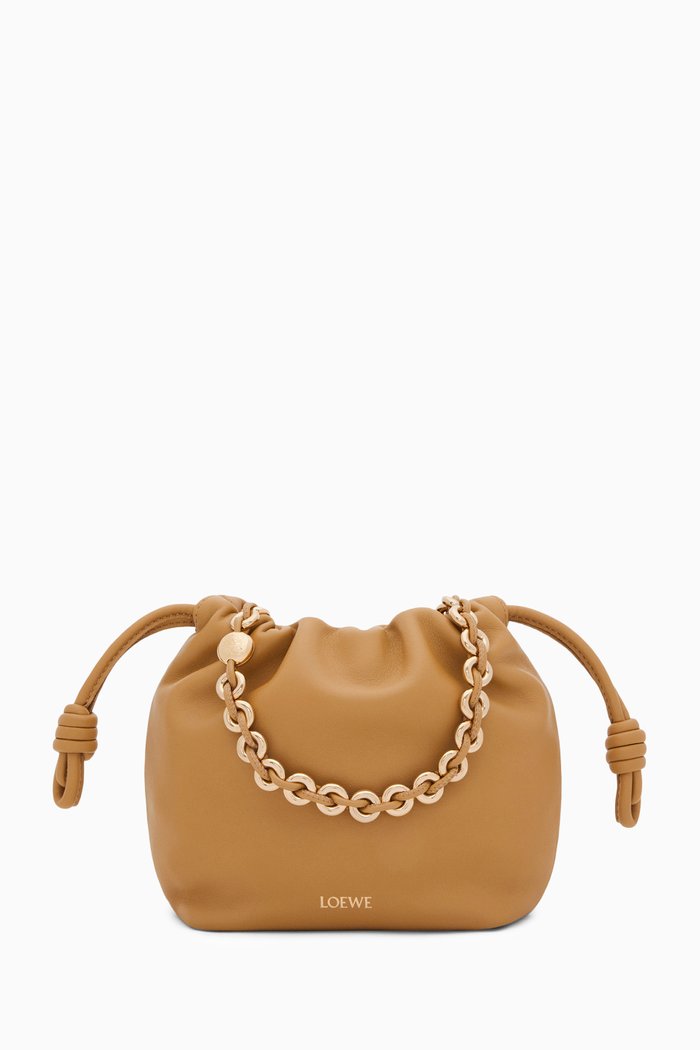 

Mini Flamenco Purse Bag in Mellow Nappa Leather, Neutral