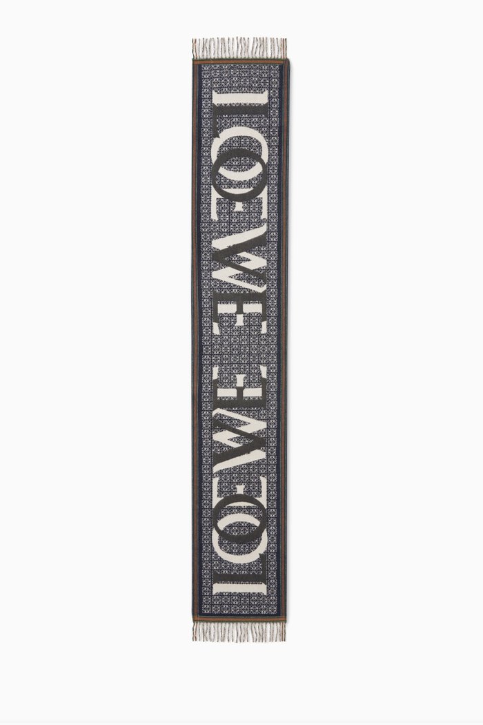 

Love Scarf in Wool-cashmere Blend, Blue