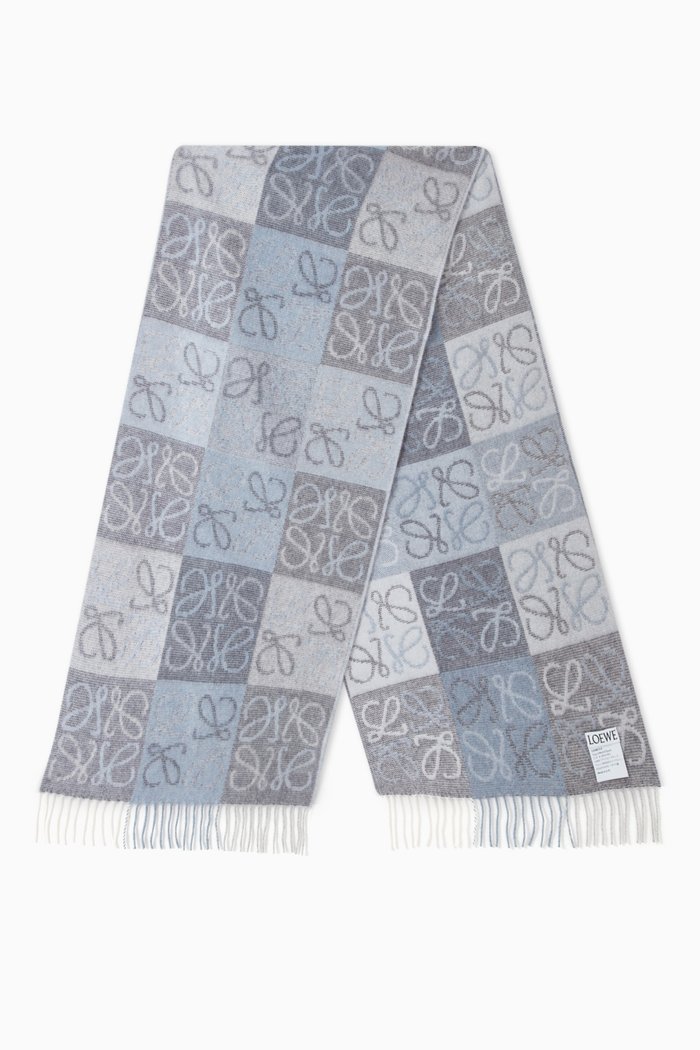

Anagram Scarf in Wool & Cashmere, Blue