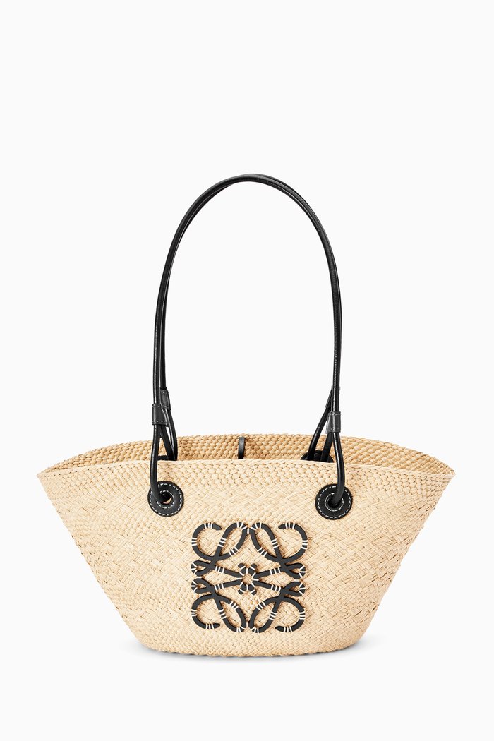 

Small Anagram Basket Bag in Iraca Palm, Neutral