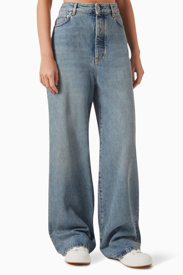 

High-waisted Jeans in Denim, Blue
