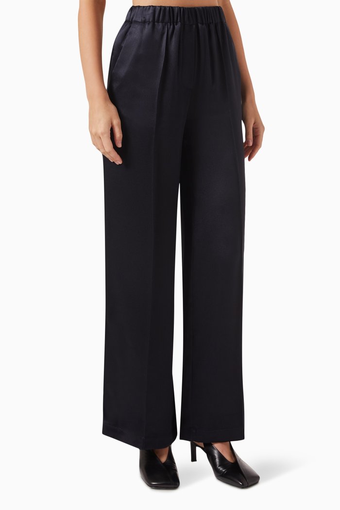 

Pyjama Pants in Silk, Blue