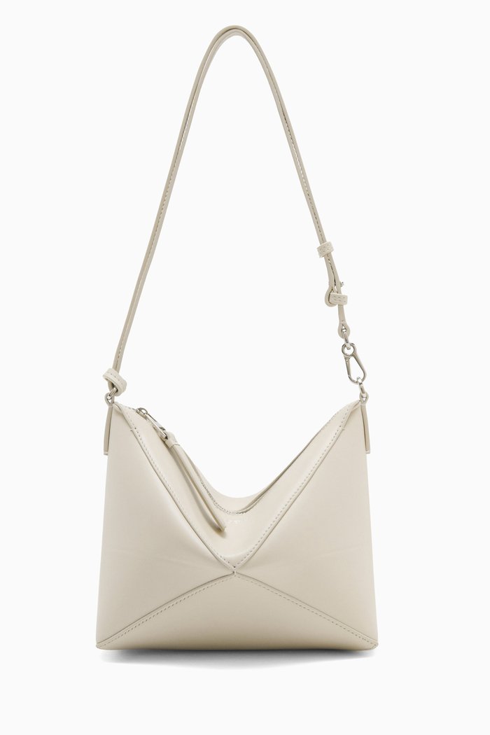

Puzzle Fold Pouch in Leather, White