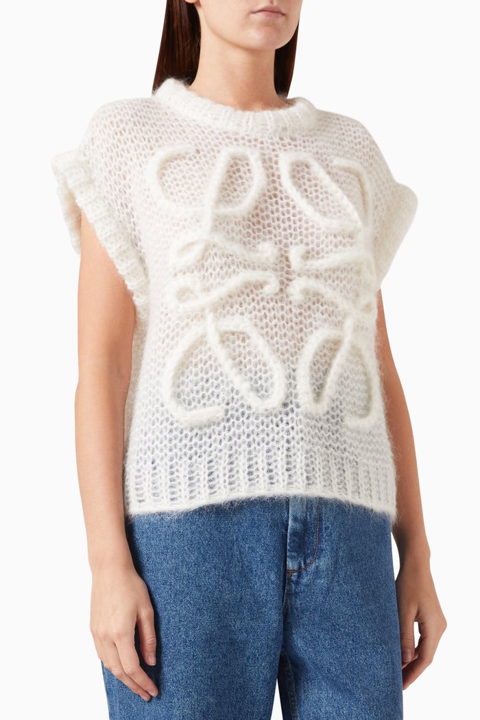 

Anagram Sweater Vest in Mohair-blend, White