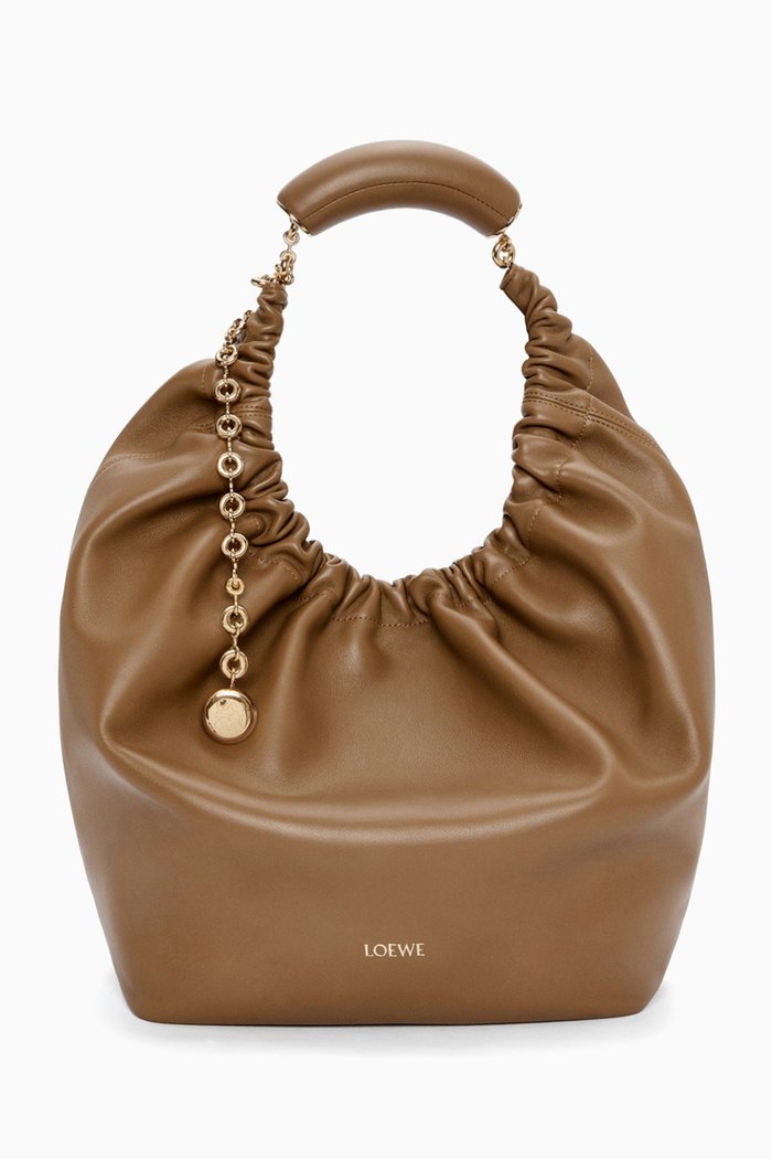 

Small Squeeze Shoulder Bag in Lambskin, Brown