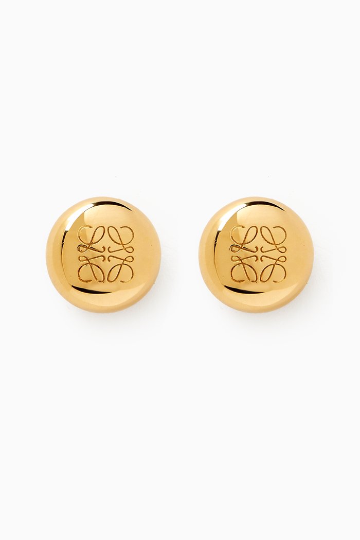 

Anagram Pebble Stud Earrings in Gold-tone Sterling Silver