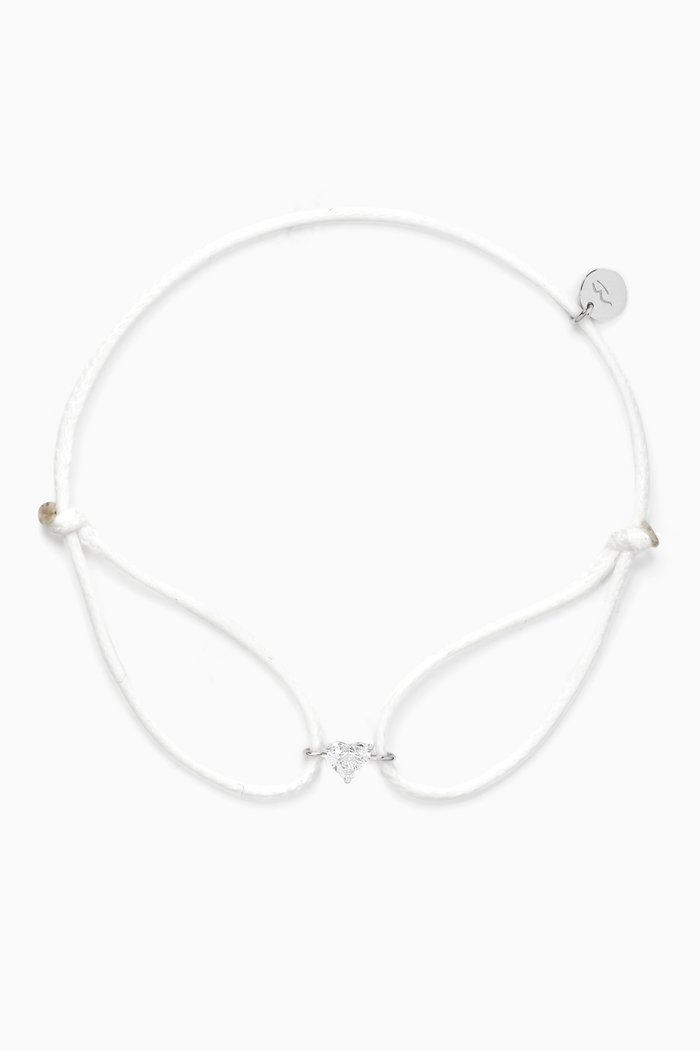 Like a Diamond Heart Thread Bracelet in 18k White Gold