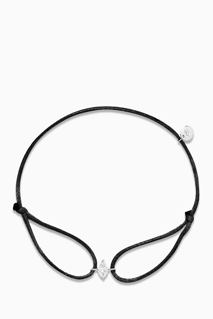 

Like A Marquise Diamond Thread Bracelet in 18kt White Gold, Black