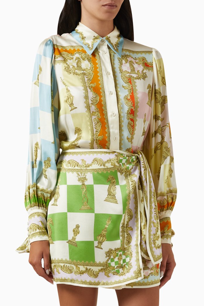 

Checkmate Mini Dress in Silk, Multicolour