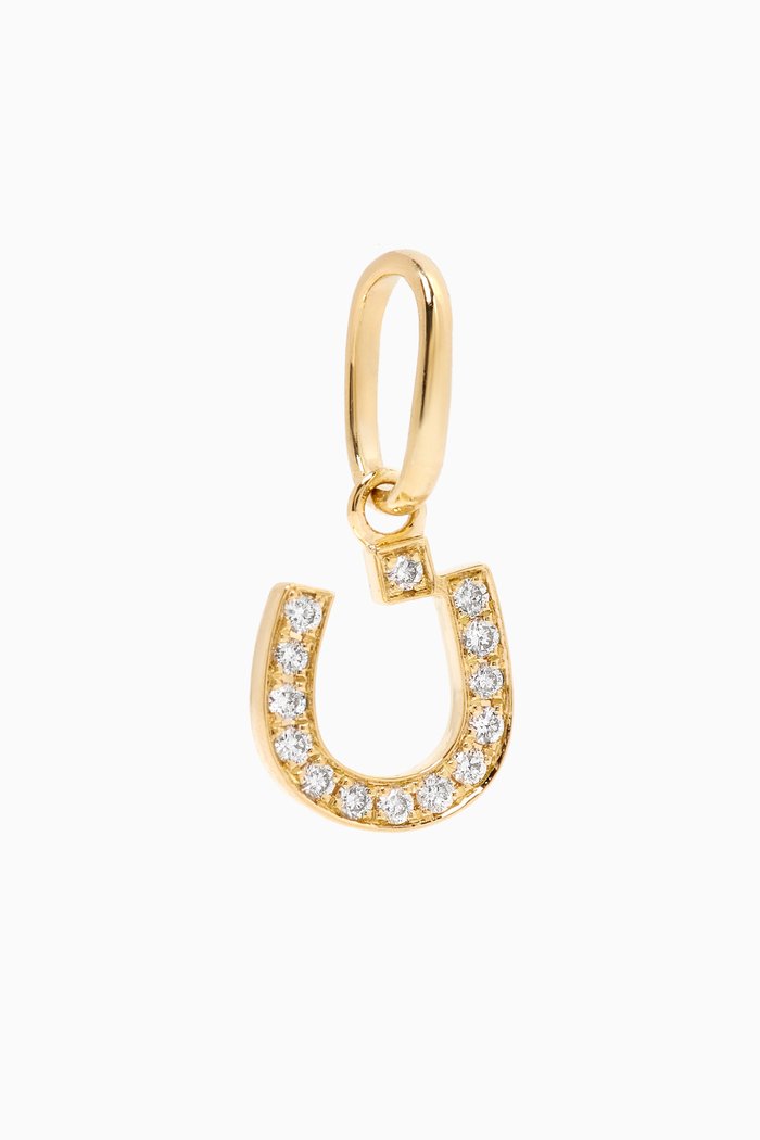

Arabic Single Initial Charm 'N' in Diamonds and 18kt Gold, Yellow
