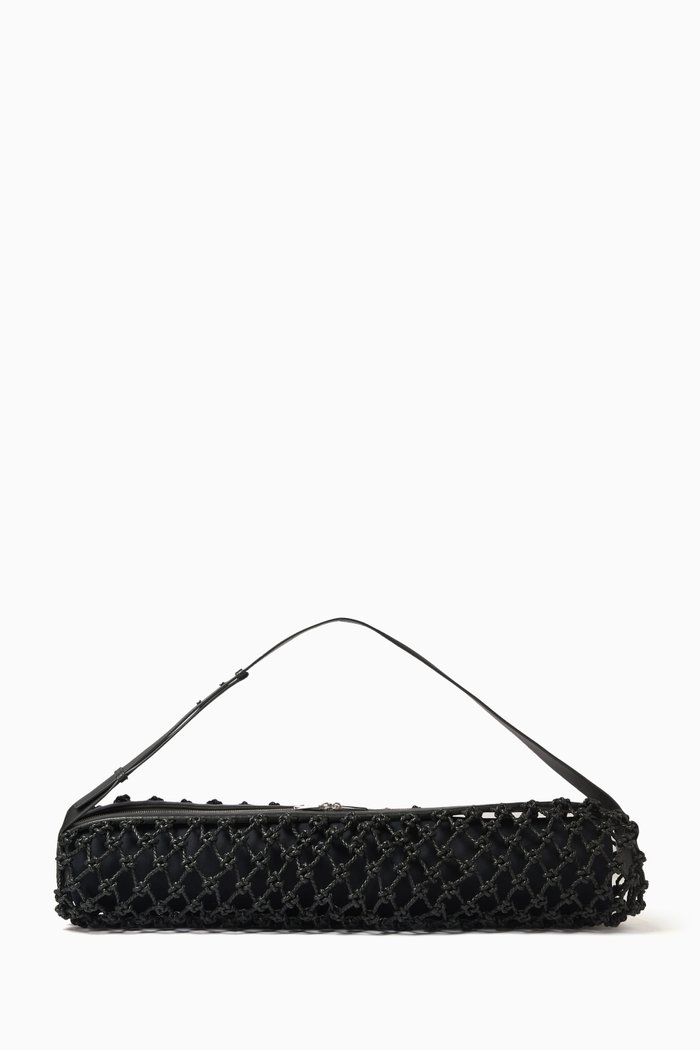 

Woven Asana Yoga Bag in Leather, Black