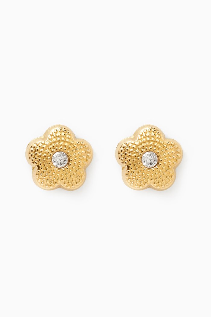 

Flower Diamond Earrings in 18kt Yellow Gold