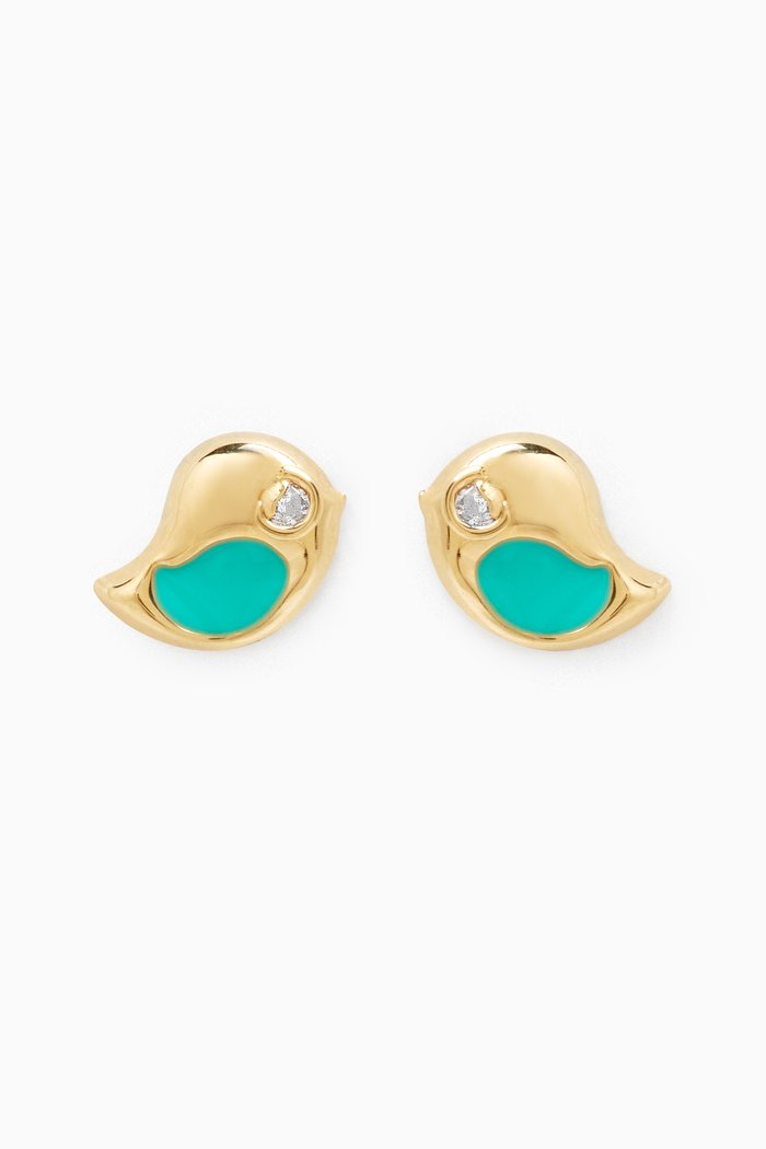 

Bird Diamond Stud Earrings in 18kt Yellow Gold
