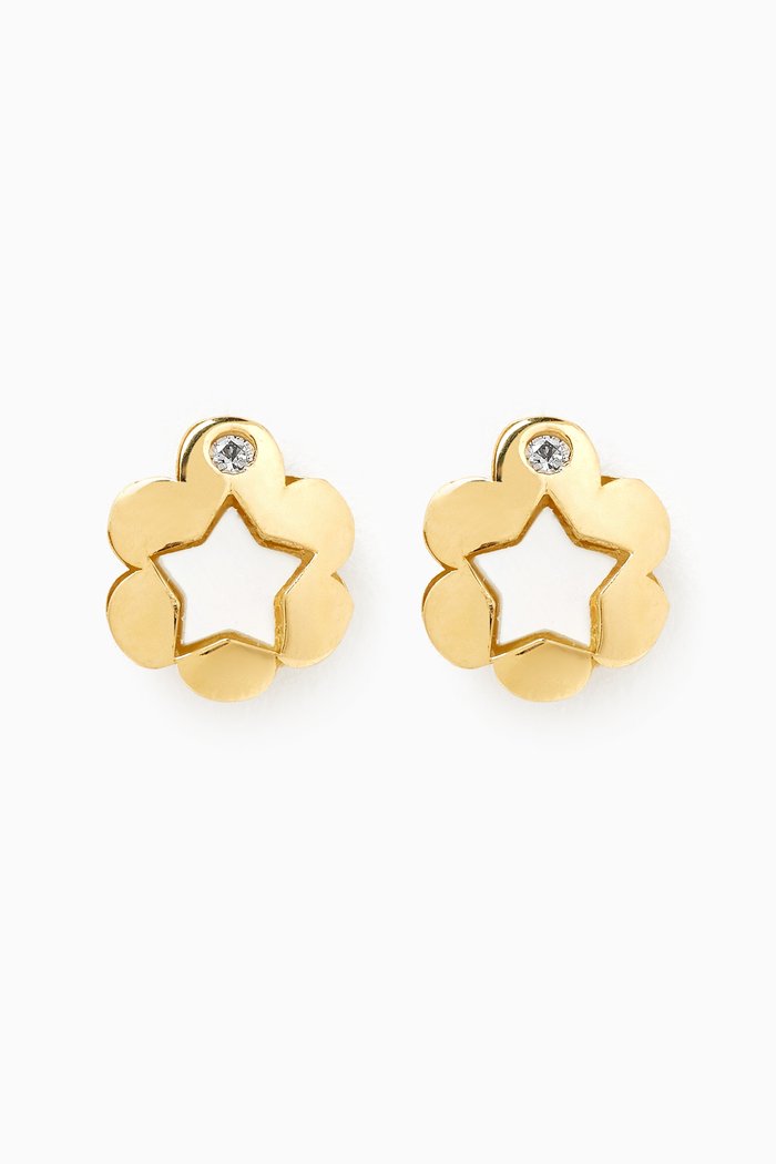 

Star 3D Diamond Earrings in18kt Yellow Gold