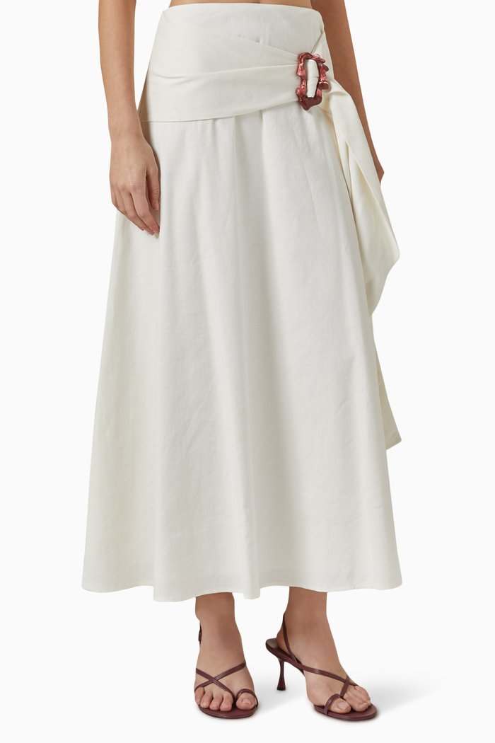 

Ingrid Gathered Maxi Skirt, White