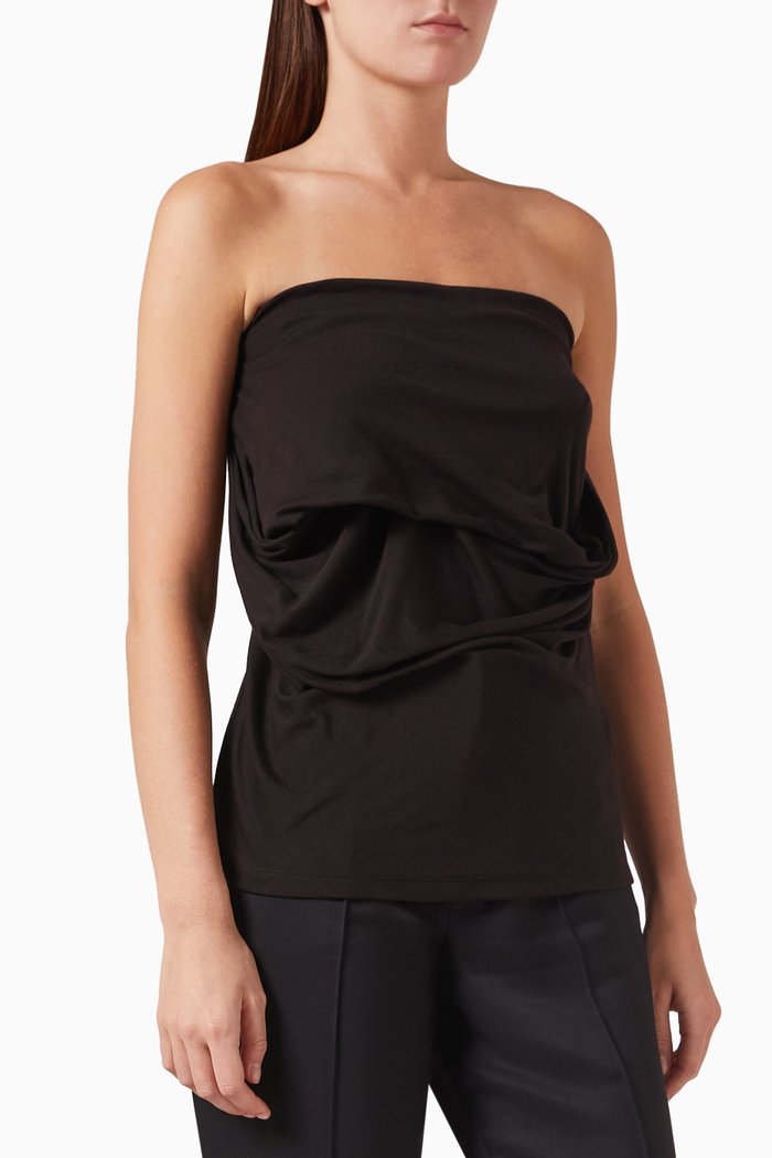 

Limni Strapless Top in Stretch-lyocell, Black