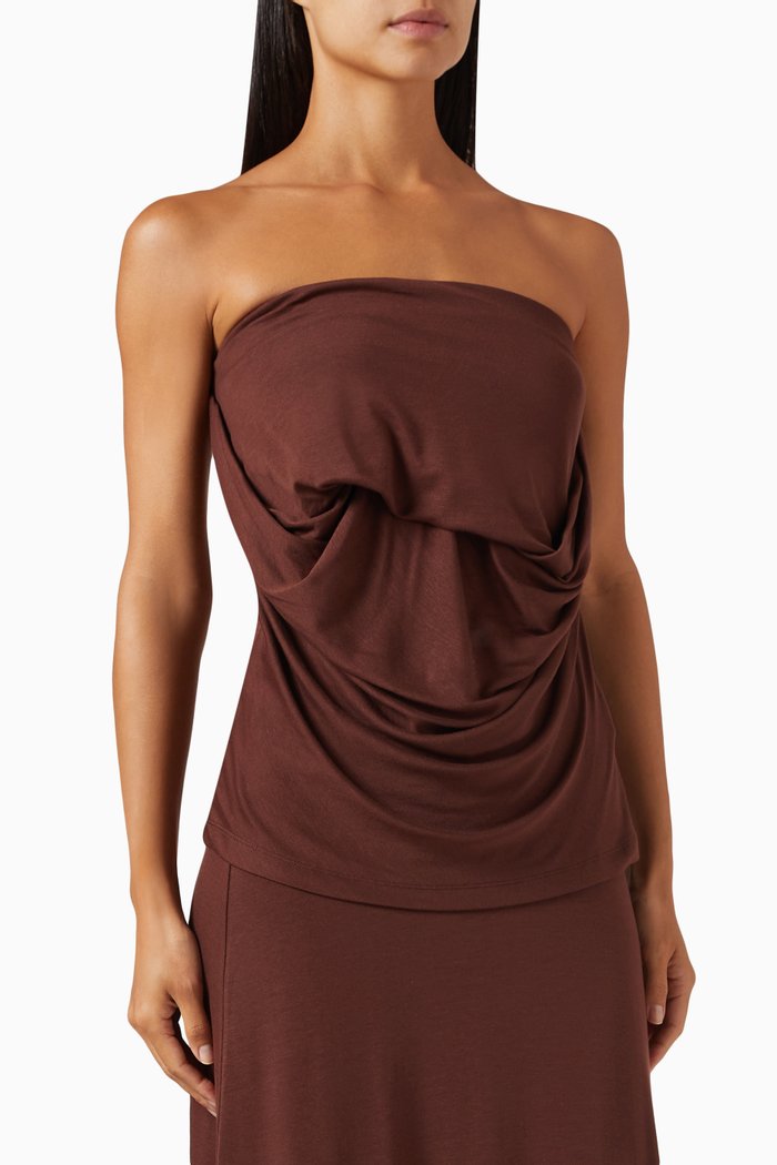

Limni Strapless Top in Stretch-lyocell, Brown