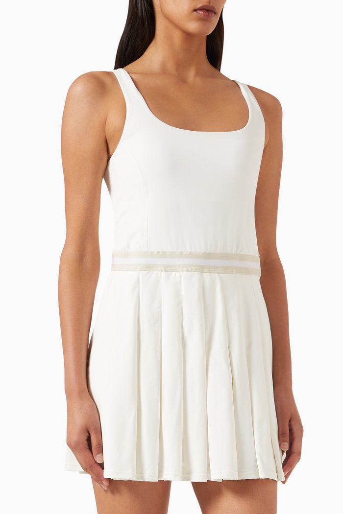 

Peached Lucette Mini Dress in Recycled Nylon Blend, White