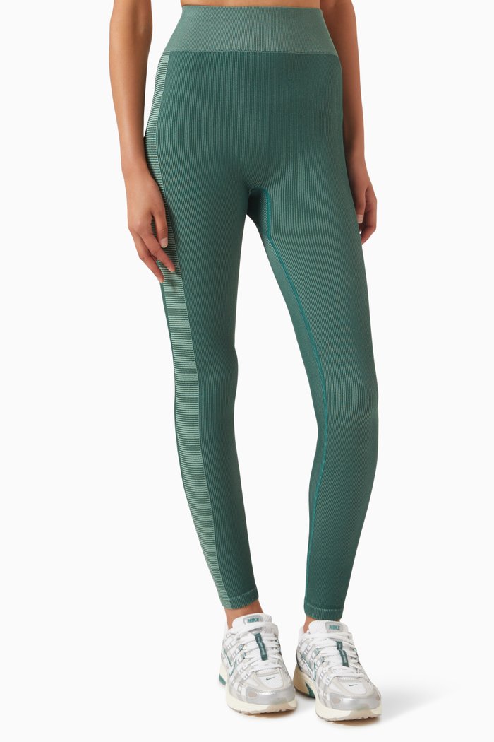 

Rib Seamless 25" Midi Leggings in Stretch Nylon, Green