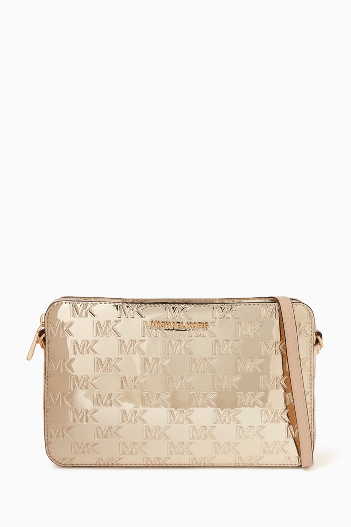 

Large Jet Set Crossbody Bag in Faux-leather, Gold