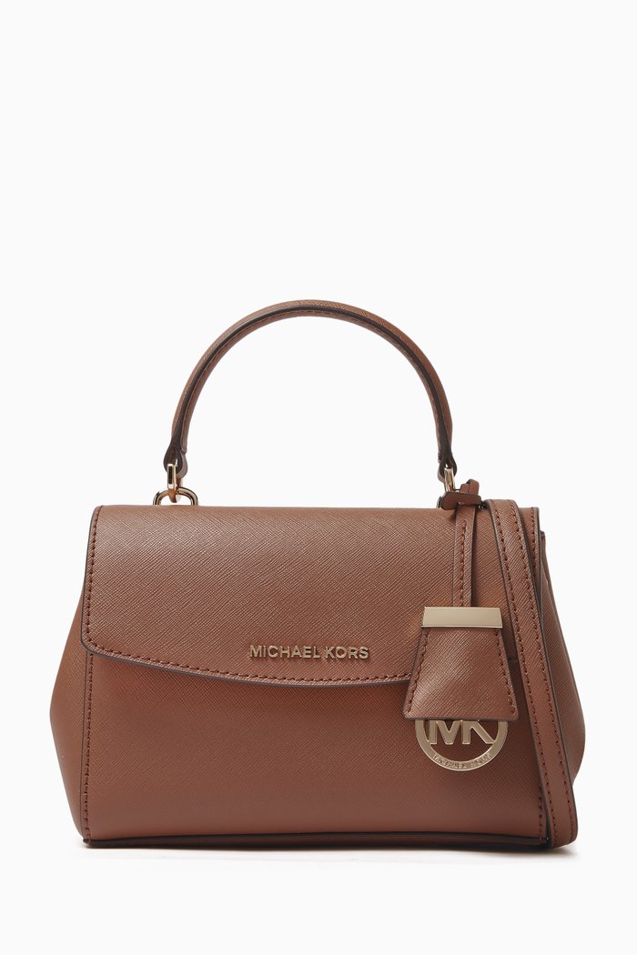 

Extra-small Ava Crossbody Bag in Saffiano Leather, Brown
