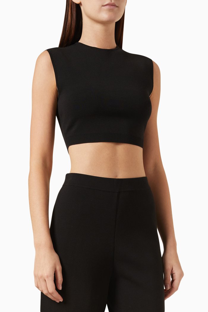 Crop Top in Knit, Black