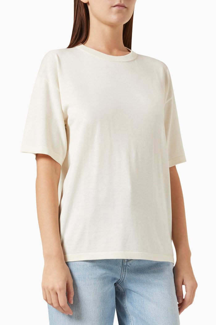 

Oversized T-shirt in Silk-cotton, Neutral