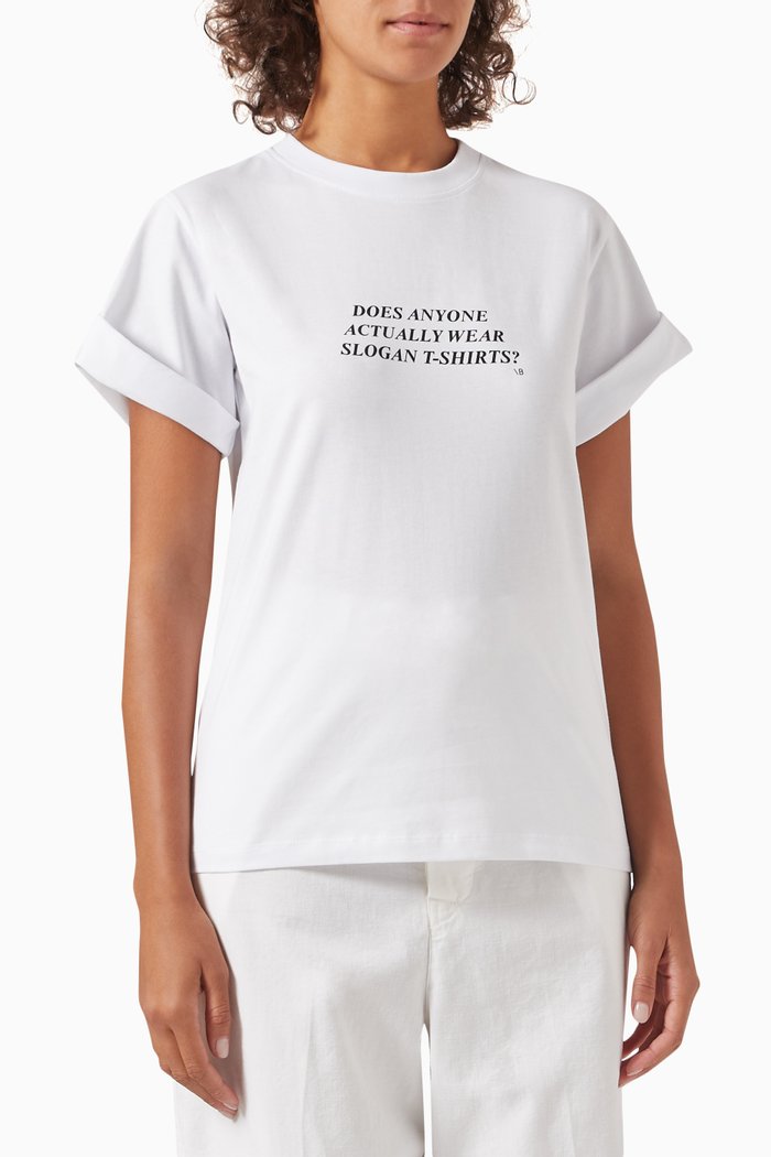 

Slogan-print T-shirt in Organic-cotton, White
