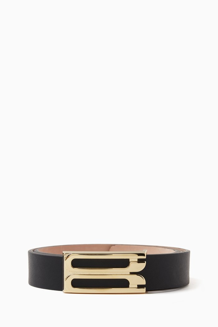 

Frame Buckle Belt in Leather, Black